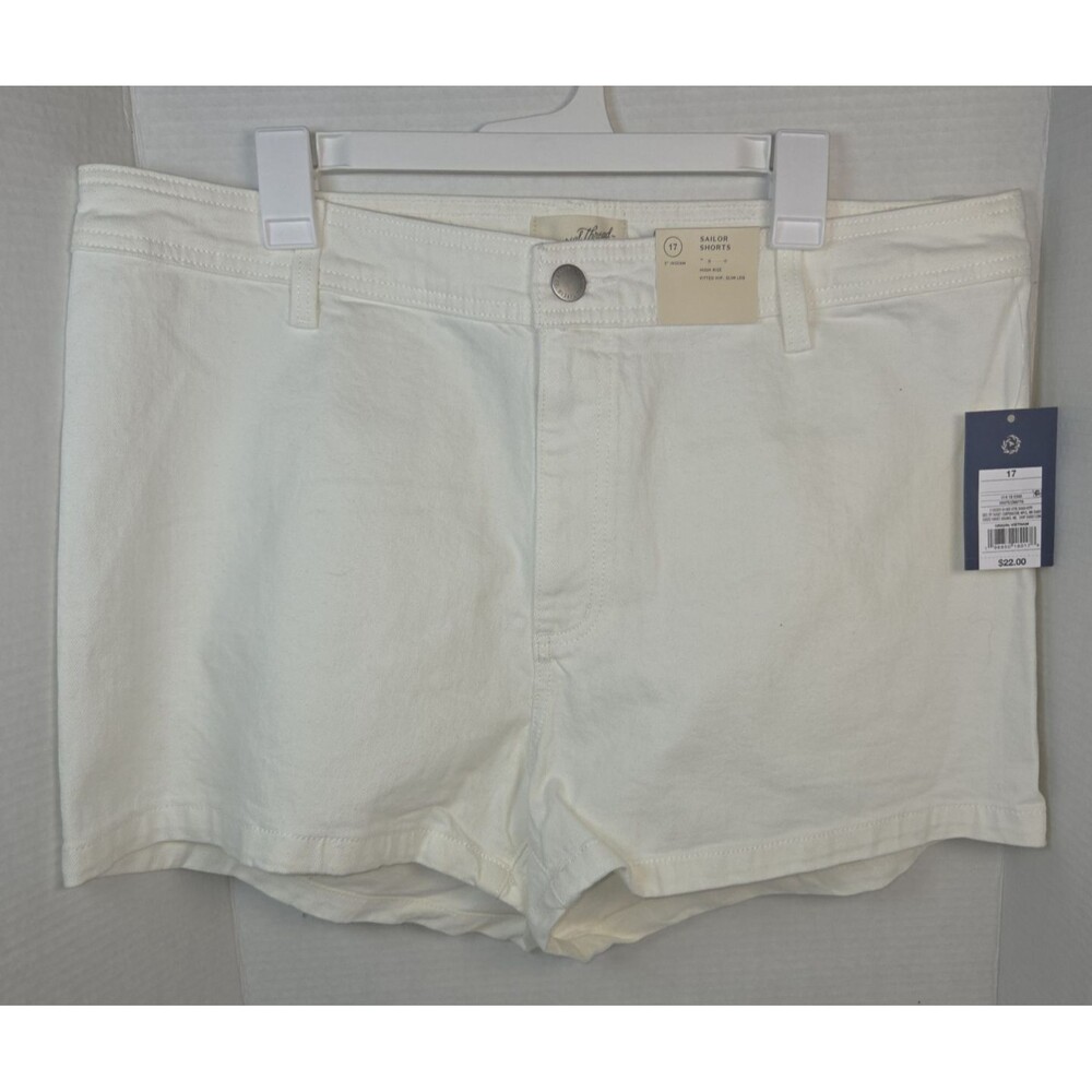 Universal Threads White Sailor Shorts High Rise Denim Shorts Women's Size 12 New